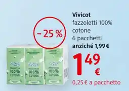 dm drogerie markt Vivicot fazzoletti 100% cotone offerta