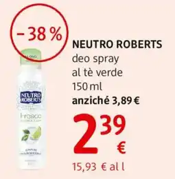 dm drogerie markt NEUTRO ROBERTS deo spray al tè verde offerta