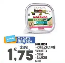 Ayoka Morando, cane adult patè vaschetta, suino, salmone offerta