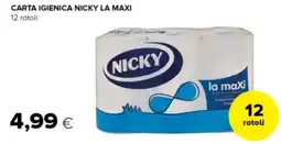 Oasi Carta igienica nicky la maxi 12 rotoli offerta