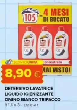 Oasi Detersivo lavatrice liquido igienizzante omino bianco tripacco offerta