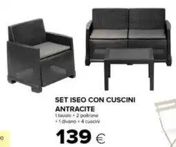 Oasi Set iseo con cuscini antracite offerta