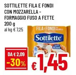 Famila Superstore Sottilette fila e fondi con mozzarella - formaggio fuso a fette offerta