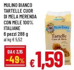 Famila Superstore Mulino bianco tartelle cuor di mela merenda con mele 100% italiane offerta