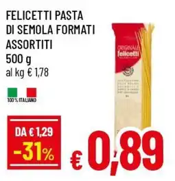Famila Superstore Felicetti pasta di semola formati offerta