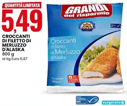 Eurospin Athena croccanti di filetto di merluzzo d'alaska offerta