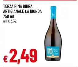 Famila TERZA RIMA BIRRA ARTIGIANALE LA BIONDA 750 ml offerta
