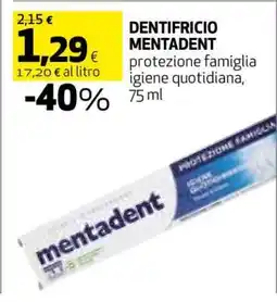 Coop DENTIFRICIO MENTADENT offerta