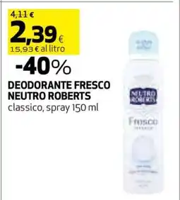 Coop DEODORANTE FRESCO NEUTRO ROBERTS offerta