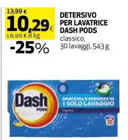 Coop DETERSIVO PER LAVATRICE DASH PODS offerta