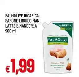 Famila Palmolive Ricarica Sapone Liquido Mani Latte e Mandorla 900 ml offerta