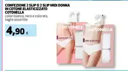 Coop Confezione 2 Slip o 2 Slip Midi Donna in Cotone Elasticizzato Cotonella offerta