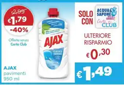 Acqua & Sapone AJAX pavimenti 950 ml offerta