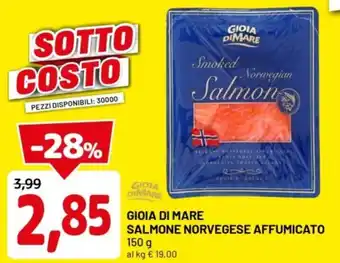 DPiù Gioia di mare salmone norvegese affumicato offerta