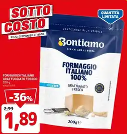 DPiù Formaggio italiano grattuggiato fresco offerta