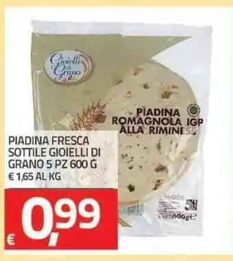 TuoDi Gioielli di Grano Piadina Fresca Sottile 5 pz 600g offerta