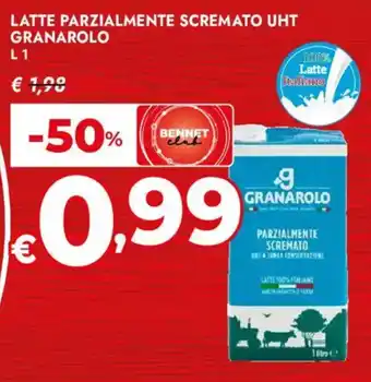 Bennet Latte parzialmente scremato uht GRANAROLO offerta