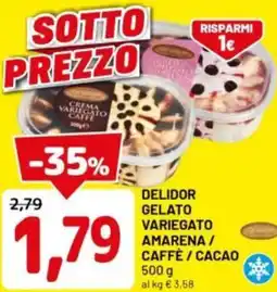 DPiù Delidor gelato variegato amarena/ caffè / cacao offerta