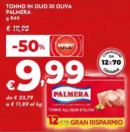 Bennet Tonno in olio di oliva PALMERA offerta