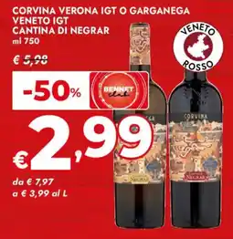 Bennet Corvina verona igt o garganega veneto igt CANTINA DI NEGRAR offerta