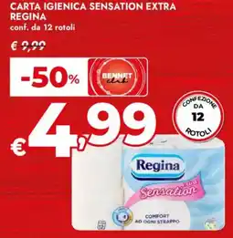 Bennet Carta igienica sensation extra REGINA offerta