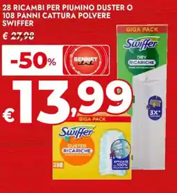 Bennet 28 ricambi per piumino duster o 108 panni cattura polvere SWIFFER offerta
