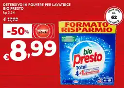 Bennet Detersivo in polvere per lavatrice BIO PRESTO offerta