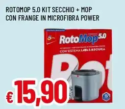 Famila Superstore Rotomop 5.0 kit secchio + mop con frange in microfibra power offerta