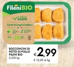 Bennet Bocconcini di petto di pollo FILENI BIO offerta