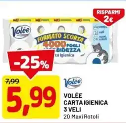 DPiù Volée carta igienica 3 veli offerta