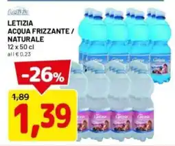 DPiù Letizia acqua frizzante / naturale offerta