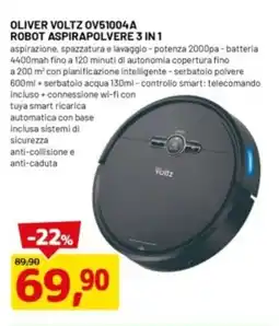DPiù OLIVER VOLTZ OV51004A ROBOT ASPIRAPOLVERE 3 IN 1 offerta