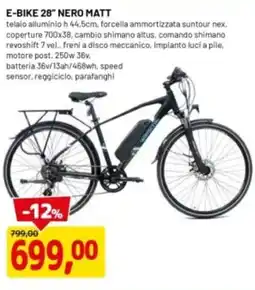 DPiù E-bike 28" nero matt offerta