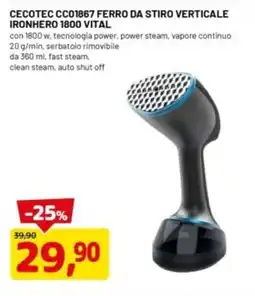 DPiù CECOTEC CC01867 FERRO DA STIRO VERTICALE IRONHERO 1800 VITAL offerta