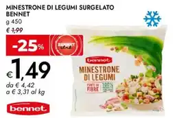 Bennet Minestrone di legumi surgelato BENNET offerta