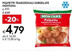 Bennet Polpette tradizionali surgelate MONTANA offerta
