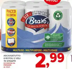 Todis Asciugatutto 6 rotoli 2 veli 70 strappi offerta