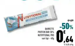 Conad Superstore Barrette protein bar 30% UTRYTIONAL PRO offerta