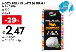 Bennet Mozzarella di latte di bufala MANDARA offerta