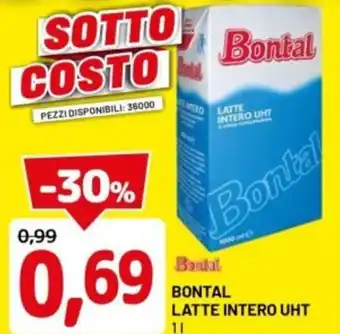 DPiù Bontal latte intero uht offerta