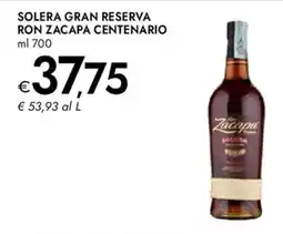 Bennet Solera gran reserva RON ZACAPA CENTENARIO offerta