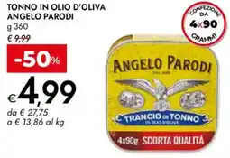 Bennet Tonno in olio d'oliva ANGELO PARODI offerta