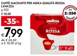 Bennet Caffè macinato per moka qualità rossa LAVAZZA offerta