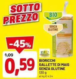 DPiù Bioricchi gallette di mais senza glutine offerta