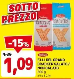 DPiù F.lli del grano cracker salato/ non salato offerta