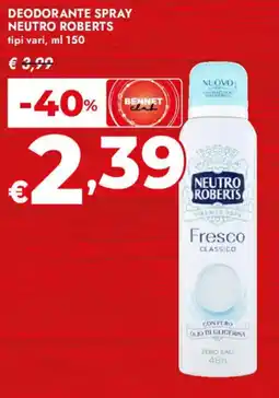 Bennet Deodorante spray NEUTRO ROBERTS offerta