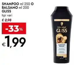 Bennet Shampoo o balsamo GLISS offerta