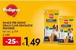 Bennet Snack per igiene orale cane dentastix PEDIGREE offerta
