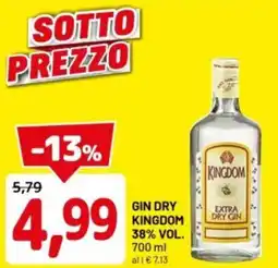 DPiù Gin dry kingdom 38% vol. offerta