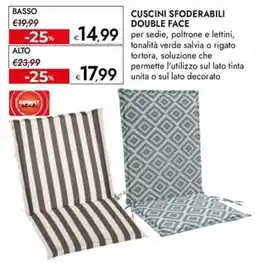Bennet Cuscini sfoderabili double face Baso offerta